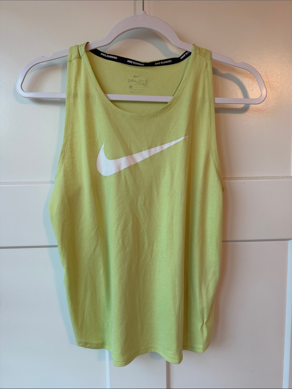 Nike Women’s Neon Lime Workout Tank with White Swoosh